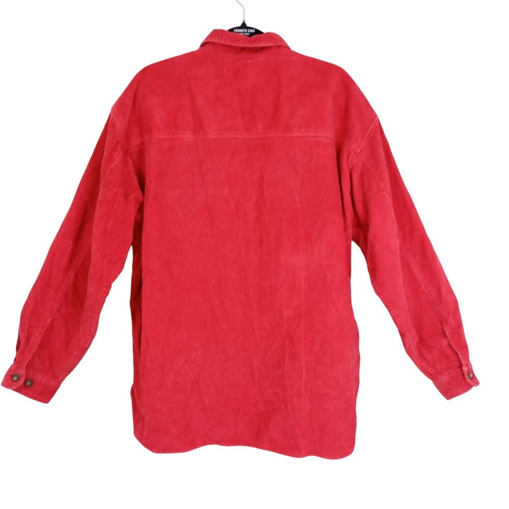 Vintage Structure Red Corduroy Half-Zip Shirt Jacket Size M Long Sleeve Casual - Picture 8 of 10